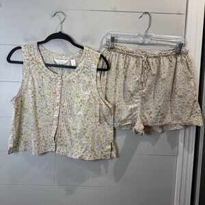 Victoria's Secret Country Floral Print Sleepwear Matching Set Size Medium